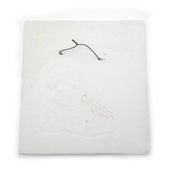 2000 Cindy Wallace Eggplant Ceramic Tile Wall Decor Checkerboard Farmhouse - Picture 4 of 5